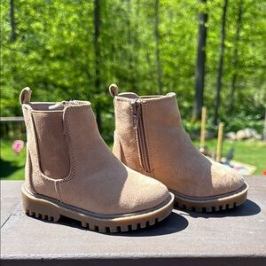 Tan Suede Chelsea Boots for Kids